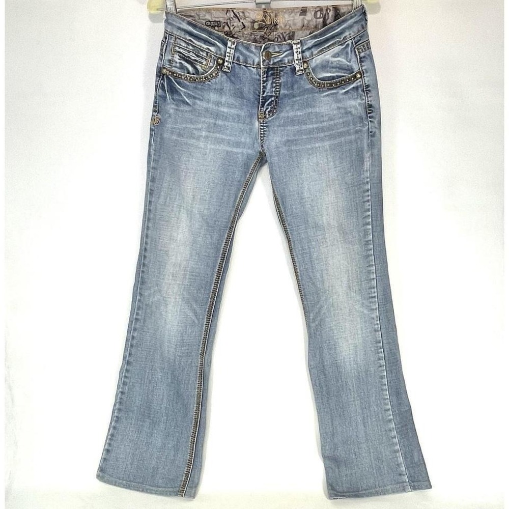 Adiktd Y2K Low Rise Western Jeans Womens 4 Studded Eagle Pocket Denim